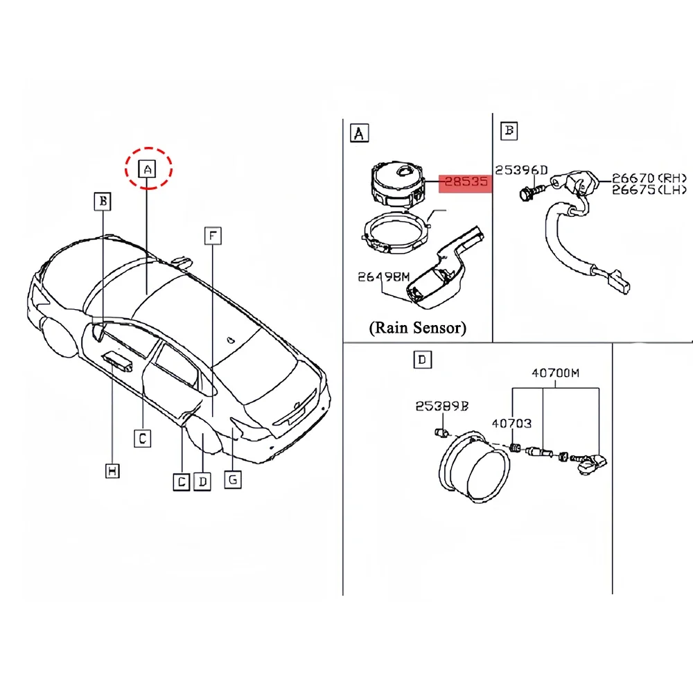 Front Windshield Rain Lamp Light Sensor Module For Nissan Skyline YV37 Teana L33Z Murano Z52 X-Trail T32 Navara D23 Qashqai J11