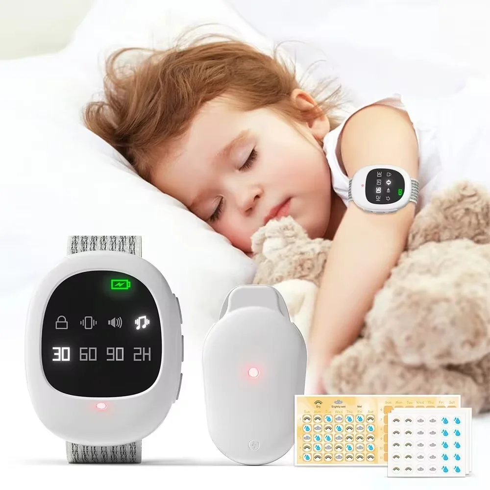 40M Wireless Bedwetting Alarm Adults Elder Potty Training Sensor Enuresis Bedwetting Alarm with Wristband for Kids Elder Care