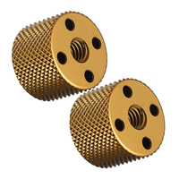 Camera Thread Adapter, 1/4'' to 1/4'' Female Threaded Screw Mount w ARRI Locating Hole Tripod Barrel Nut Double Thread Converter