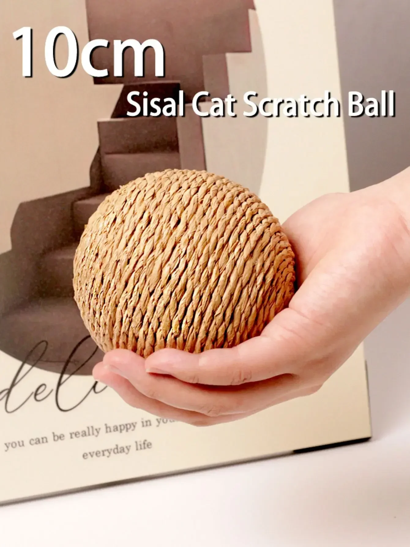 Interactive Sisal Cat Scratching Ball Toy for Kitten Teeth Cleaning Anti Bite Cat Ball Sounding Toy Pet Supplies 5 Colors 10CM