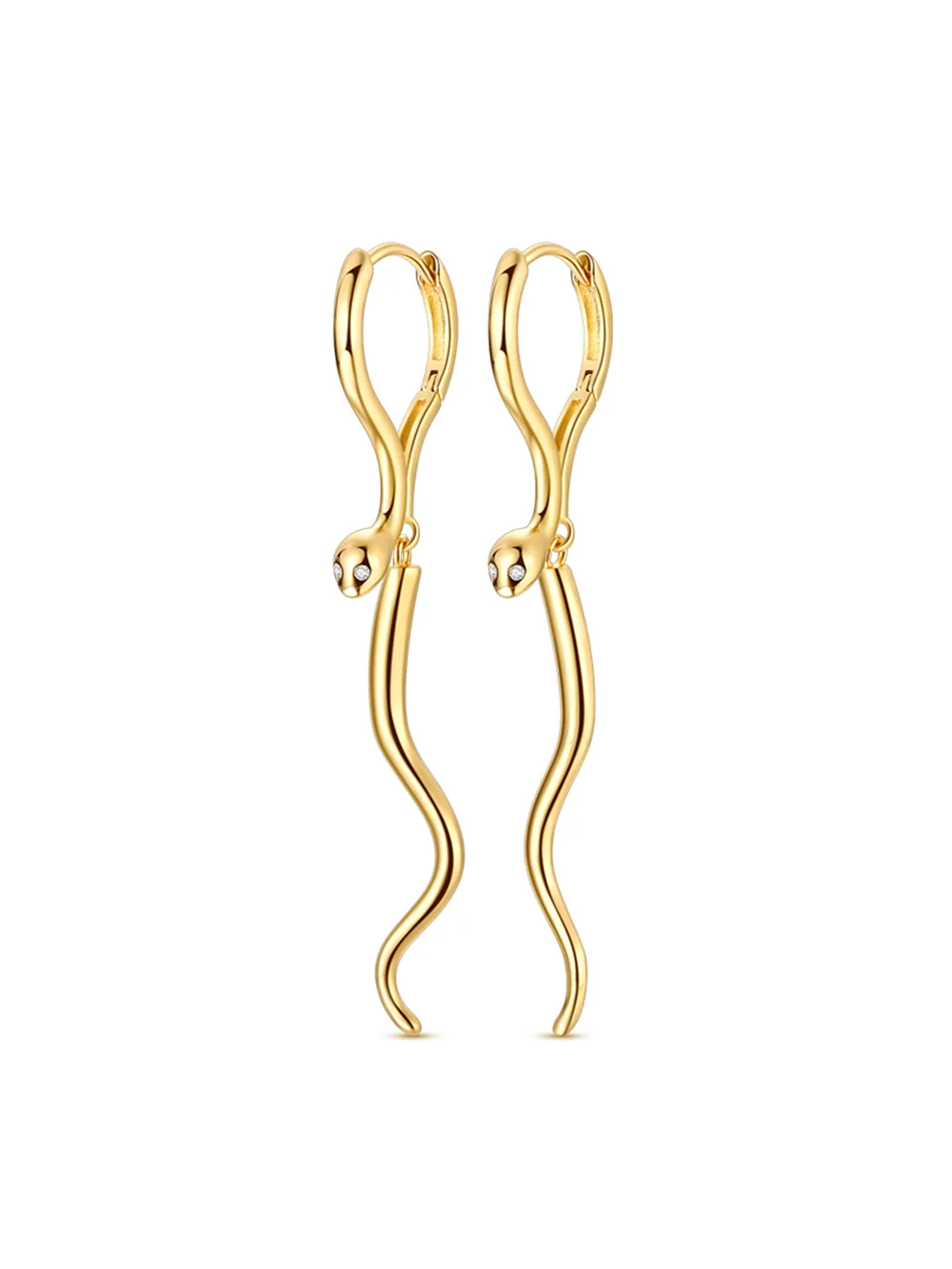 Boucles d'oreilles scintillantes en argent Sterling 925 pour femmes, Zirconium doré, roi serpent, goutte d'eau, pour anniversaire, bijoux cadeaux de mariage