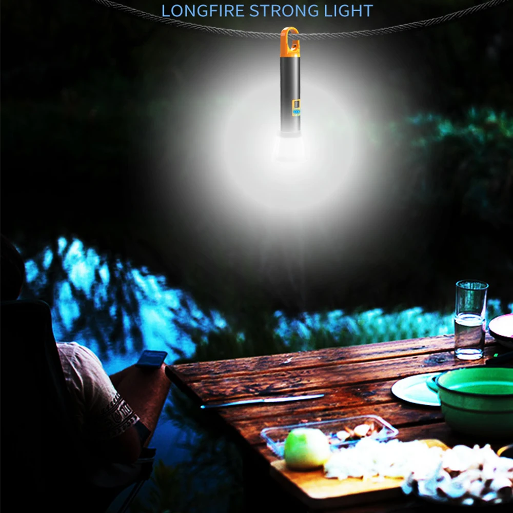 Powerful XHP90 LED Flashlight USB Rechargeable Flashlights Work Light Waterproof Torch Emergency Flashlight with Hook Lampshade