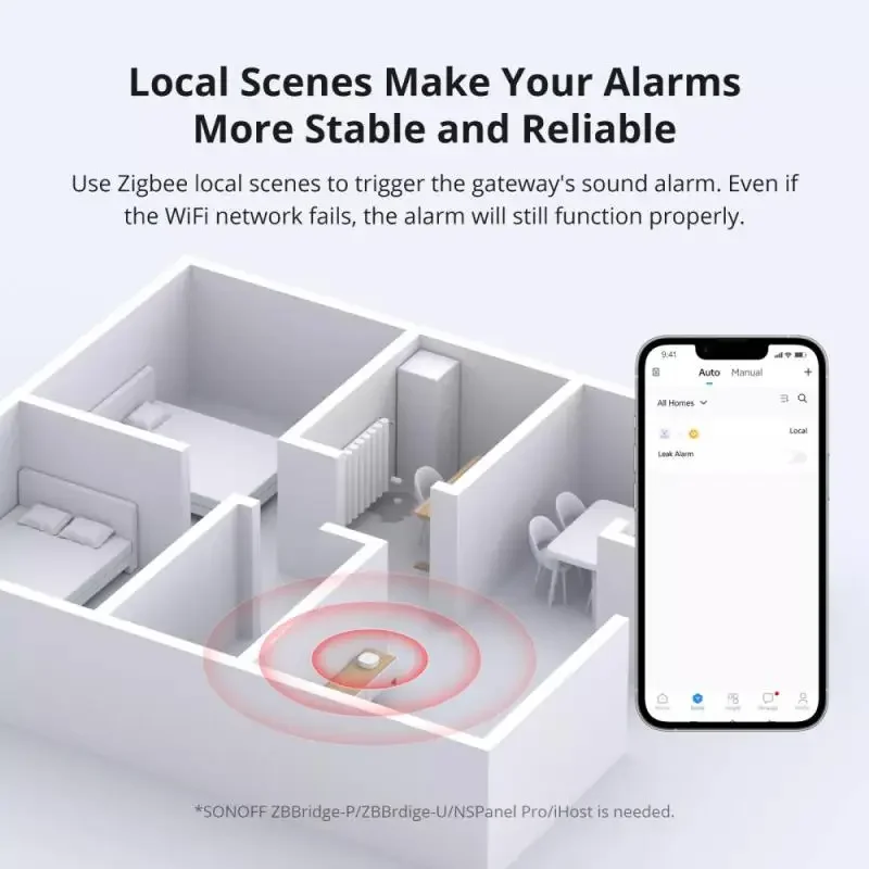 SONOFF SNZB-05P زيجبي مستشعر تسرب المياه كشف التسرب نازف التطبيق تنبيهات في الوقت الحقيقي إشعارات متعددة دعم ممتد