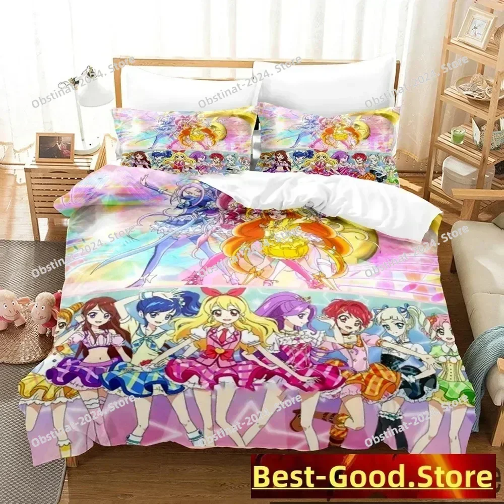 2025 Aikatsu Idol Activity Anime Bedding Set Printed With Pillowcase Bed Duvet Cover Soft Single Double Queen Super King Size