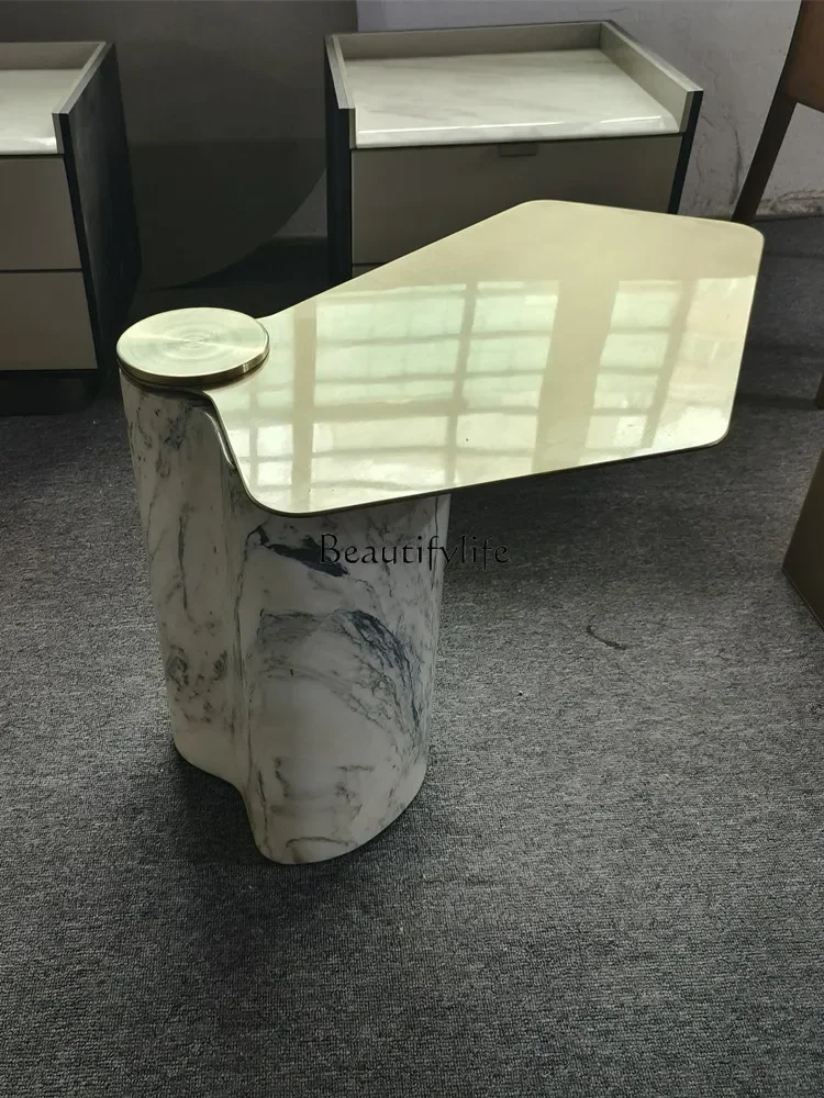 yj21  Marble Side Table Irregular Shape Rotatable Light Luxury High-End Feel Leisure Corner Table