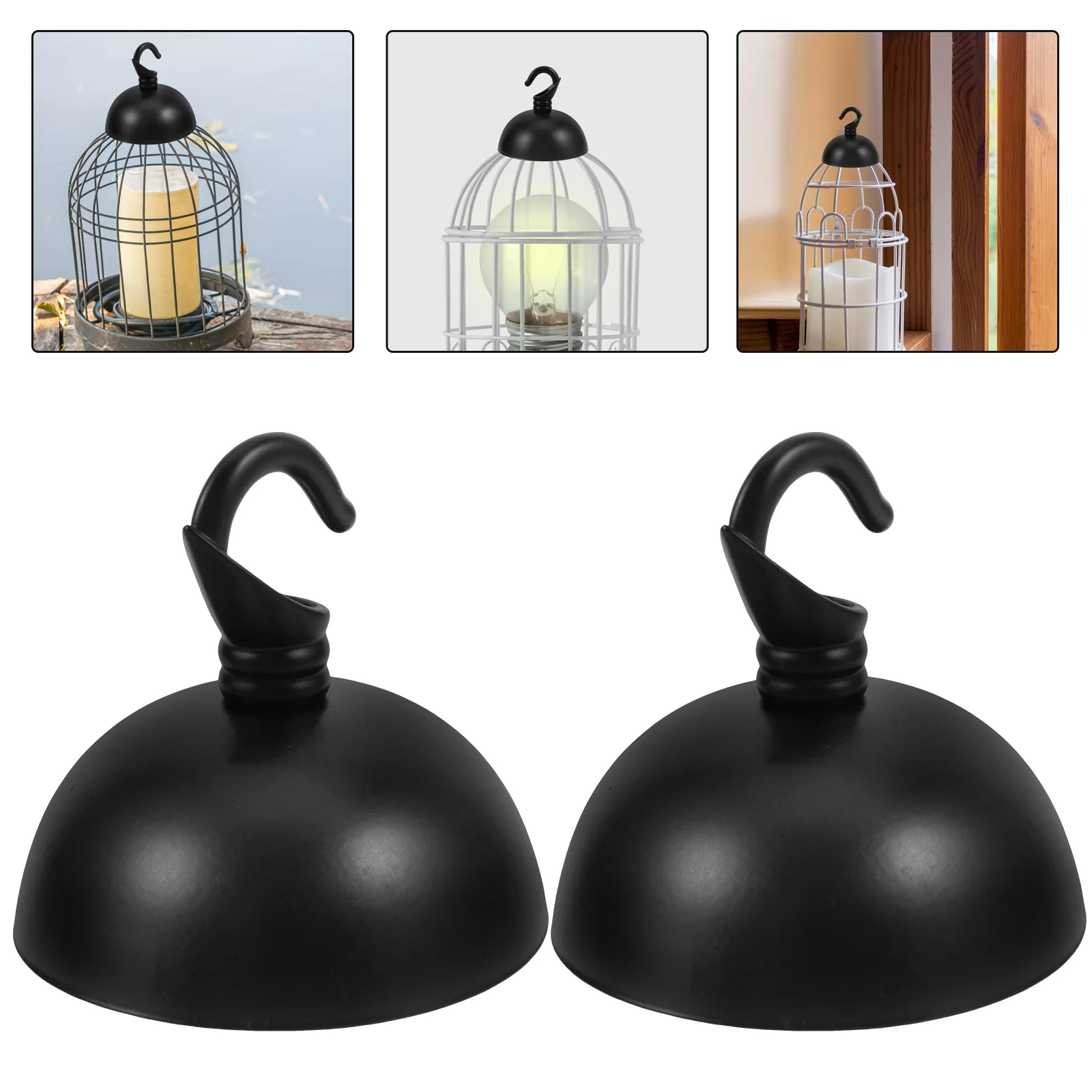 2 Pcs Lantern Ceiling Hook Retro Decor Light Canopy for Chandelier Plate with Lamp Metal Pendant Zinc Alloy