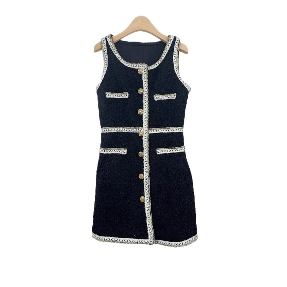 Luxury Brand2026 Autumn and Winter European and American Fashion Socialite Temperament Slim Fit Hip Hugging Jumpsuit Short Skirt