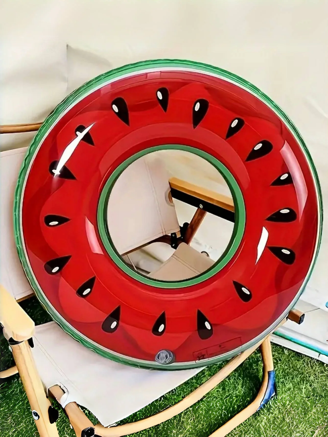 1PC Inflatable Fruit - Watermelon Swimming Ring, Thickened PVC Floating Ring, Cute Fruit Shape Pool Float, For Taking Photos, Fo