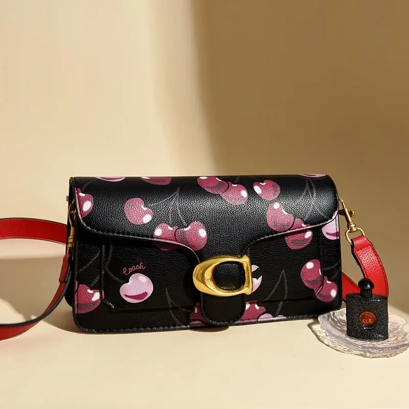 2025 nouveau Premium Top Grain cuir cerise Mini sac carré élégant luxe polyvalent sac à bandoulière