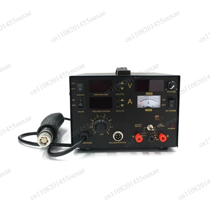 

For 909D Soldering Iron 220V 110V Hot Air Gun Station+Soldering Iron+DC Power Supply 3in1 Electric Rework Station Adjustable