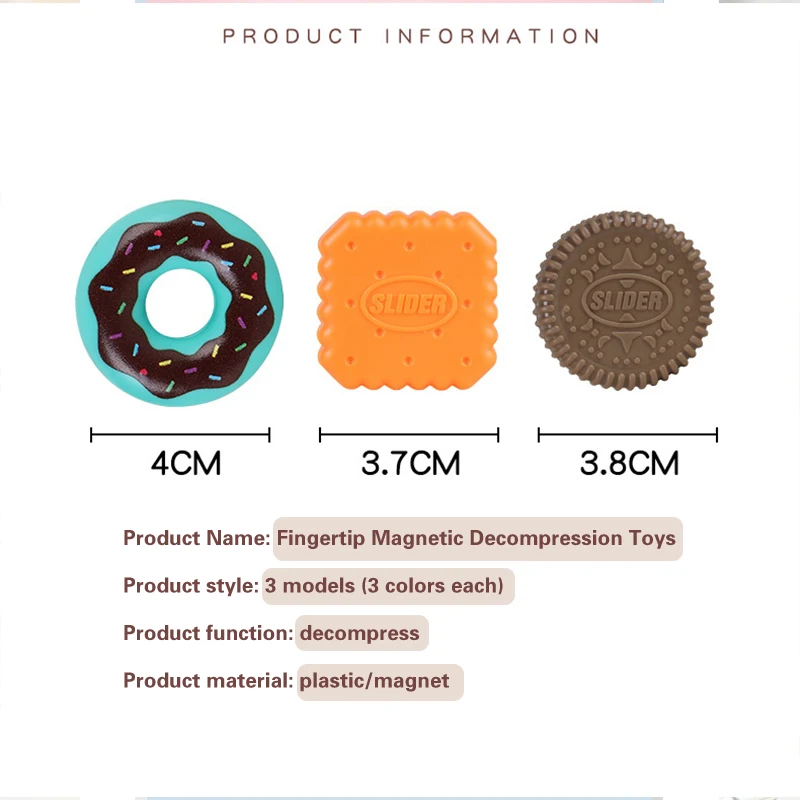 Creative Donut Mini Hand Spinner Magnetic EDC Kids Fidget Toy Anti-stress Fidget Spinner ADHD Relieve Stress Birthday Gift