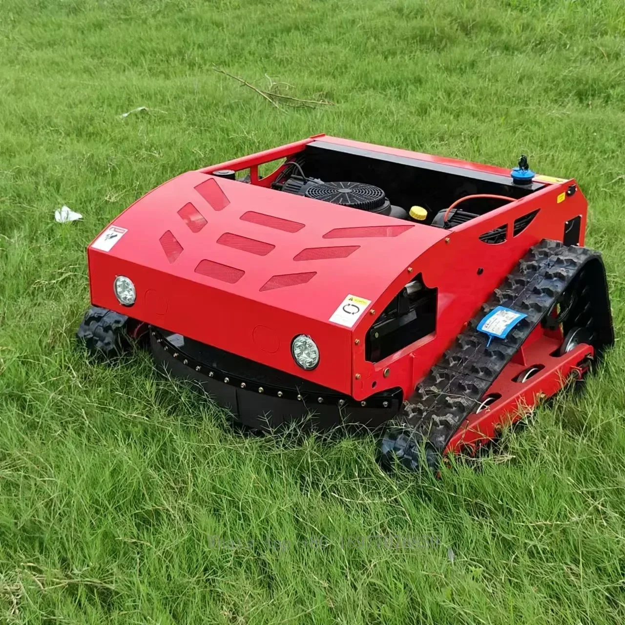 Intelligenter ferngesteuerter Rasenmäher, Viertakt-Benzin-Rasenzerkleinerer mit Raupen, Rasenmäherroboter