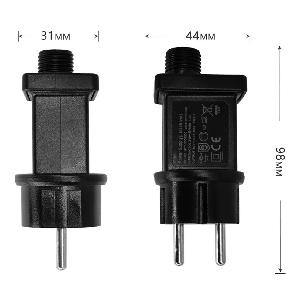 防水LEDフェアリーライト電源アダプター、変圧器ドライバー、ip44、30v、0.12A、3.6w