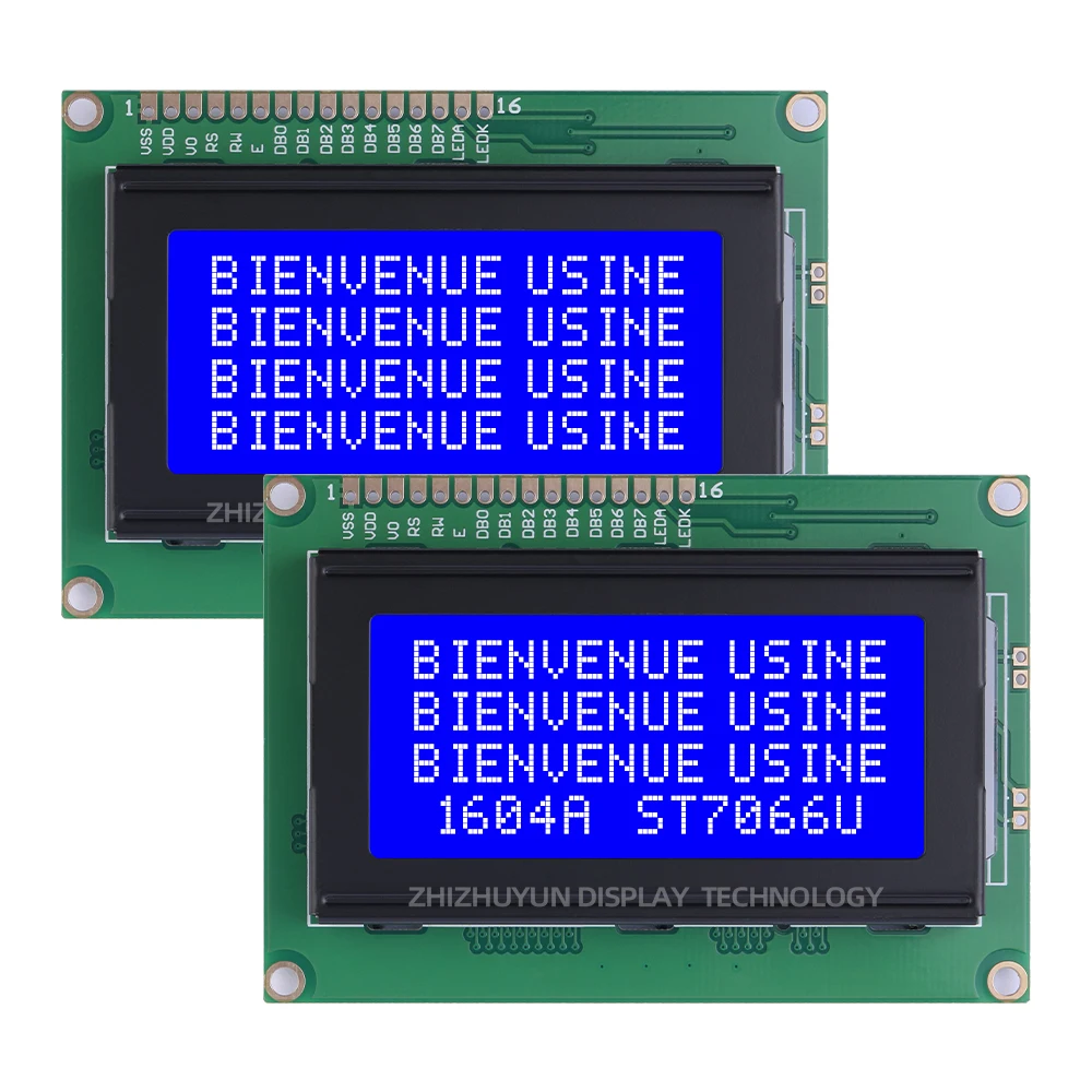 Fornitura stabile di 1604A schermo LCD a caratteri europei Controller blu ghiaccio ST7066U modulo LCD multilingue