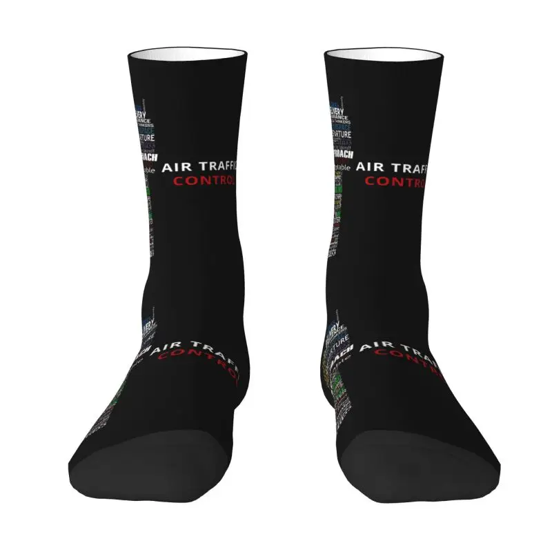 

Cool Printing Air Traffic Controller Socks for Men Women Stretchy Summer Autumn Winter Pilot Air Fighter Crew Socks