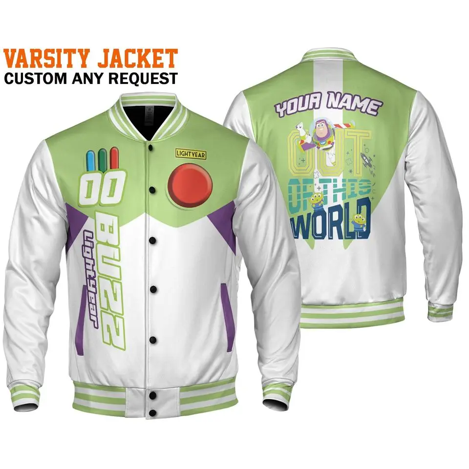 New Disney Buzz Lightyear Baseball Jacket Disney  Casual Baseball Jacket Oversize Street Men's And Women's Jackets