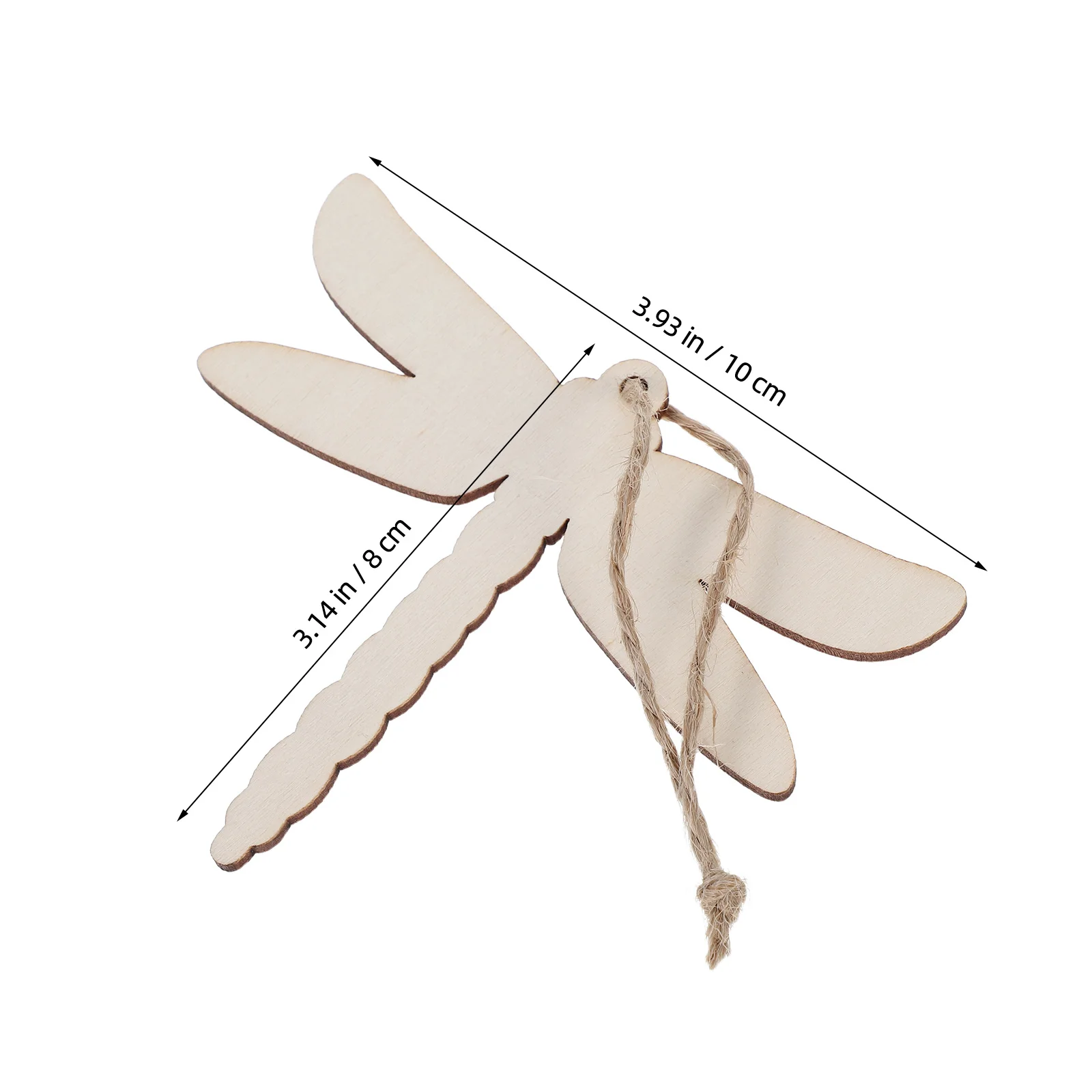 20개 빈 동물 모양 나무 잠자리 모양 DIY 페인팅 염색 공예 용품 잠자리 나무 벽 장식