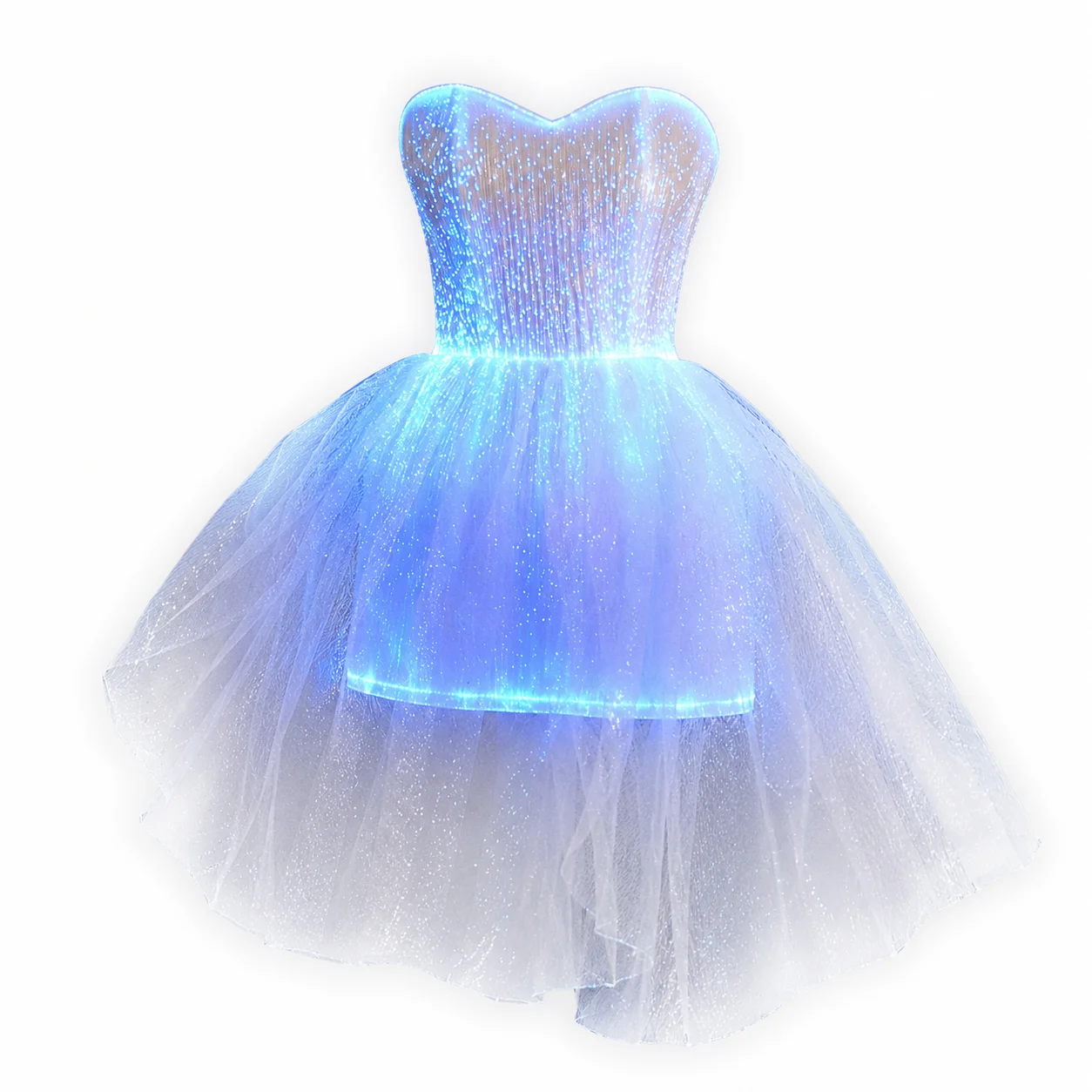 Princess Fiber Optic LED Dress – Glowing Tulle Party Dress for Girls, Ballet & Stage Performance