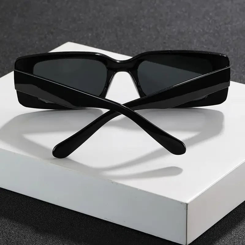 Cool Square Frame SunGlasses, Simple Black Fashion Glasses For Men Women Daily Outdoor Party Decors, Ideal choice for Gifts