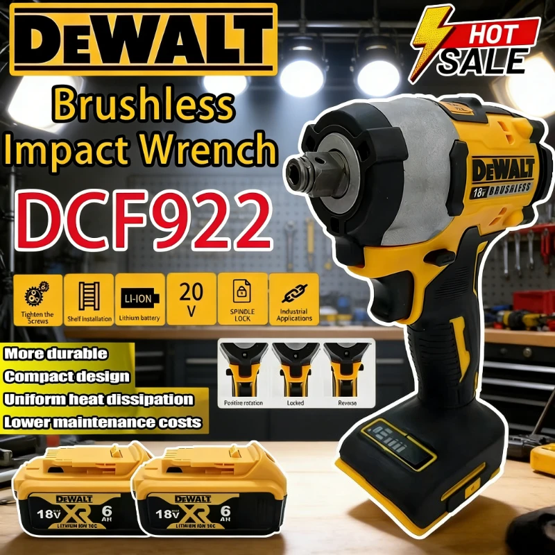 

DEWALT DCF922 Brushles Impact Wrench 20V Cordless Large Torque Variable Speed Electric Driver Rechargeable Tools
