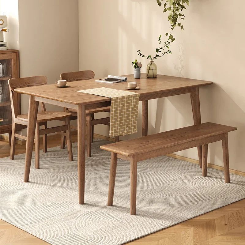 Solid Wood Dining Table Rectangular Furniture Apartment Ash Wood Household Simple Nordic Style Japanese Esstisch Combination