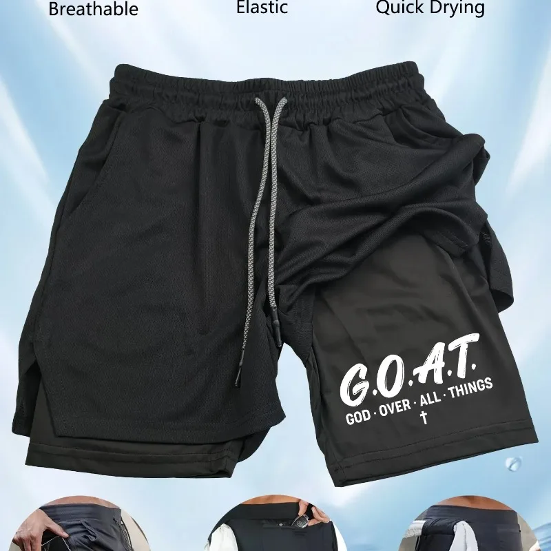 2026 Men's Double-Layer Fitness Sports Shorts, Slim-Fit Quick-Dry Breathable Summer Shorts, Men's Gym Training Athletic Pants