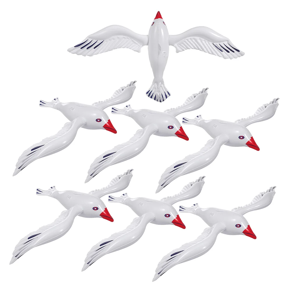 7 Pcs Inflatable Seagull Baby Pool Beach Theme Party Decorations Animal Themed Toys Pvc Summer