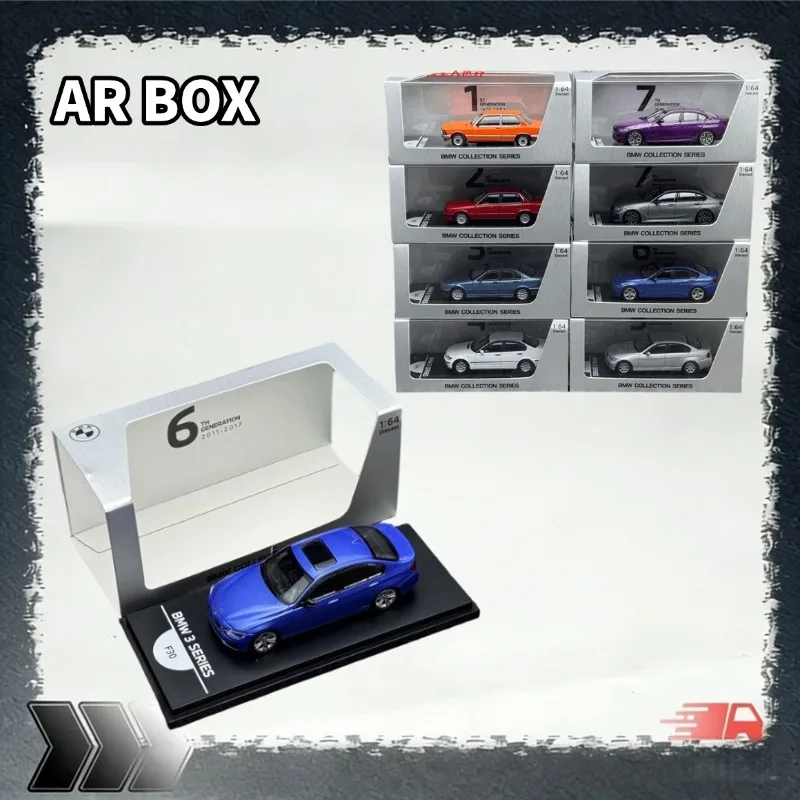 Image of AR BOX 1: 64-teiliges BMW 3er-Serie 50. Jubiläums-Set mit simulierten Legierungsautomodellen, Geschenkspielzeug für Jungen, Sammlerstück, Dekorationsstück.