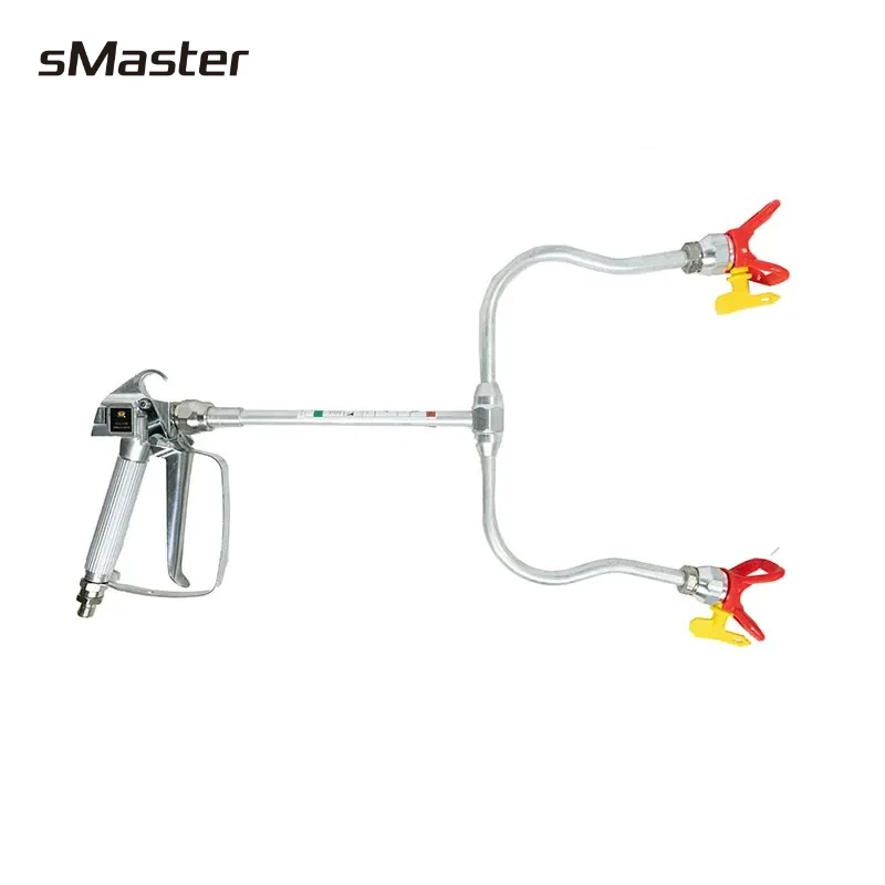 Head Painting Airless Paint Spray Gun Airless Double Nozzle Extension Pole for SprayerWith 2 Tips 517