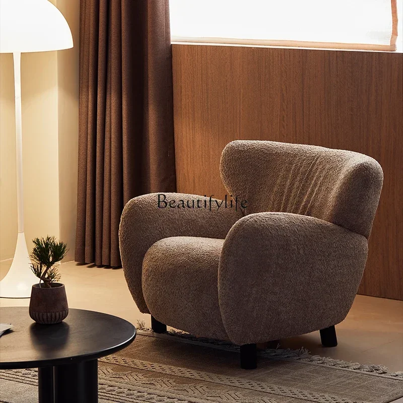 

Sofa chair Nordic retro beech bedroom single sofa chair
