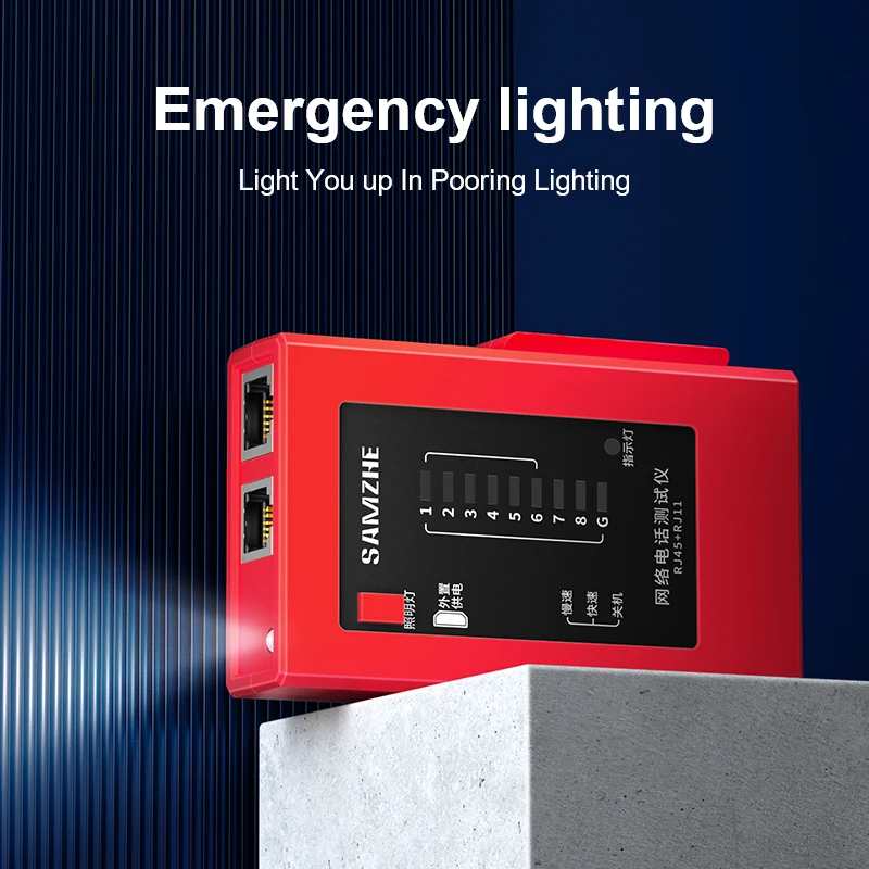 جهاز اختبار كابل إيثرنت لشبكة SAMZHE لهاتف RJ11 RJ12 LAN RJ45 Cat5 Cat5e Cat6 Cat6a Cat7 UTP/ STP وهواتف RJ11 RJ12
