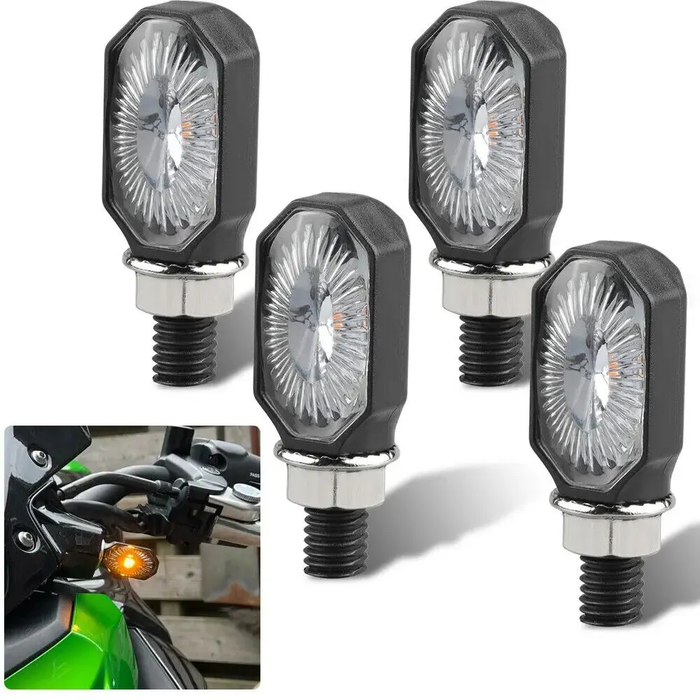 Lampu sinyal sepeda motor Mini Universal, lampu sein Oval berkedip untuk sepeda motor Retro Honda Cg125 mobil dan sepeda motor untuk Moto