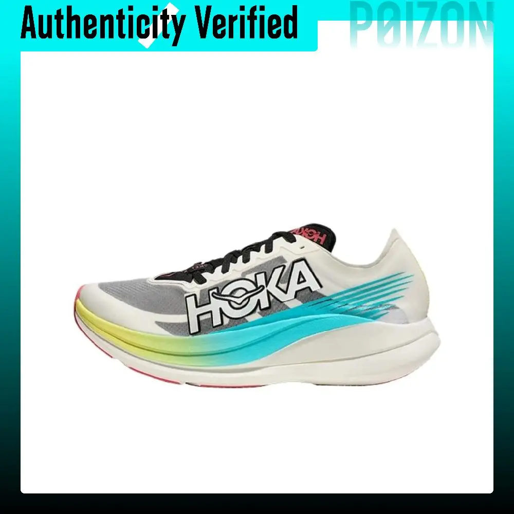HOKA ONE ONE ROCKET X 2 Slip Resistant Abrasion Resistant Low top Casual Running Shoes Unisex White Gray 1127927-YZC