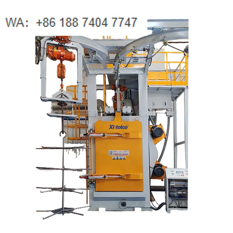 Hanging Double Shot Blasting Cleaning Machine Intelligent Hanger Shot Blast Machine Hook Type Automatic Shot Blaster