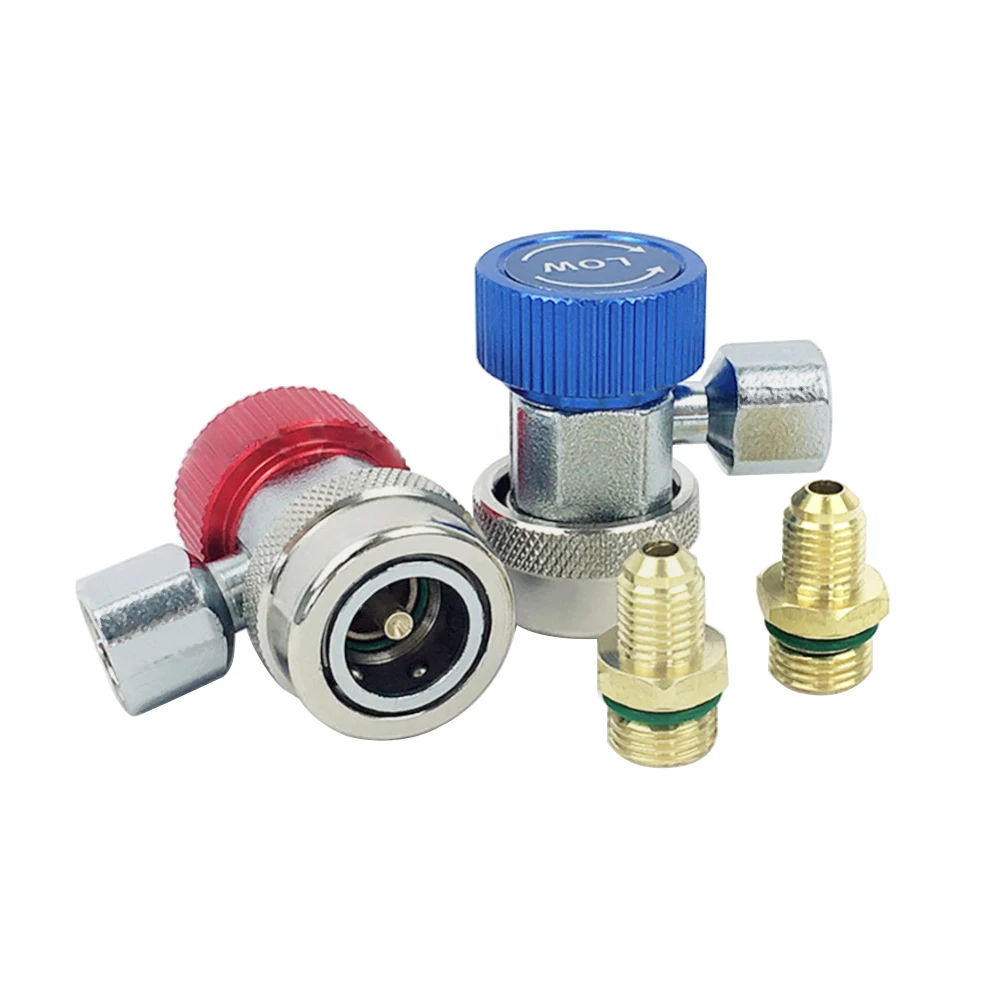 

R134A Freon H/L Auto Car Quick Coupler Connector Adapters For Air Conditioning Refrigerant Adjustable Manifold Gauge Set