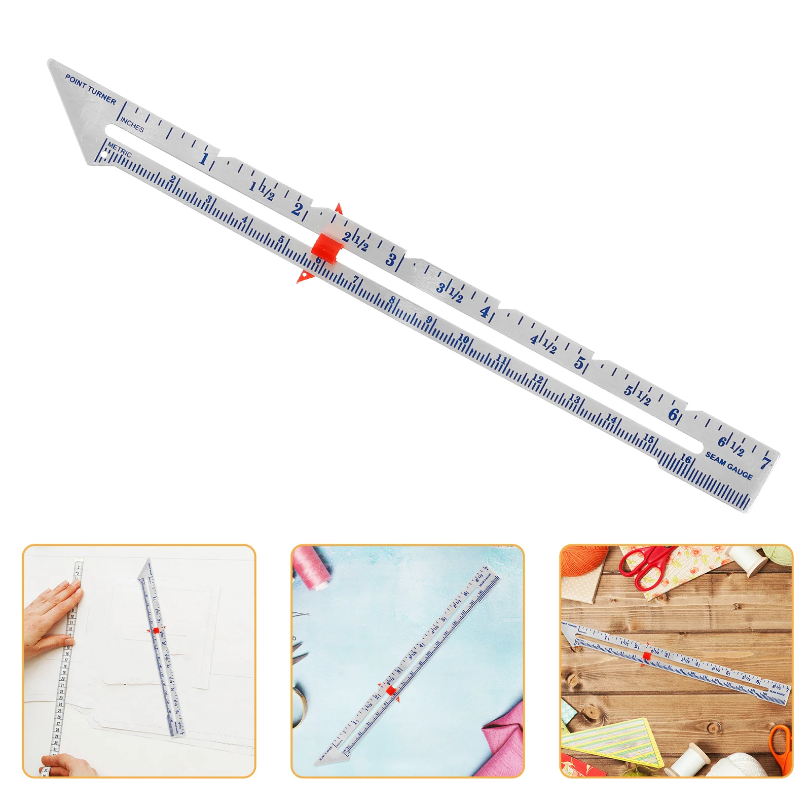 DIY بها بنفسك الخياطة مقياس المعادن اللحف حاكم انزلاق مقياس لقياس النسيج الخياطة صياغة الخياطة حاكم لوازم المبتدئين