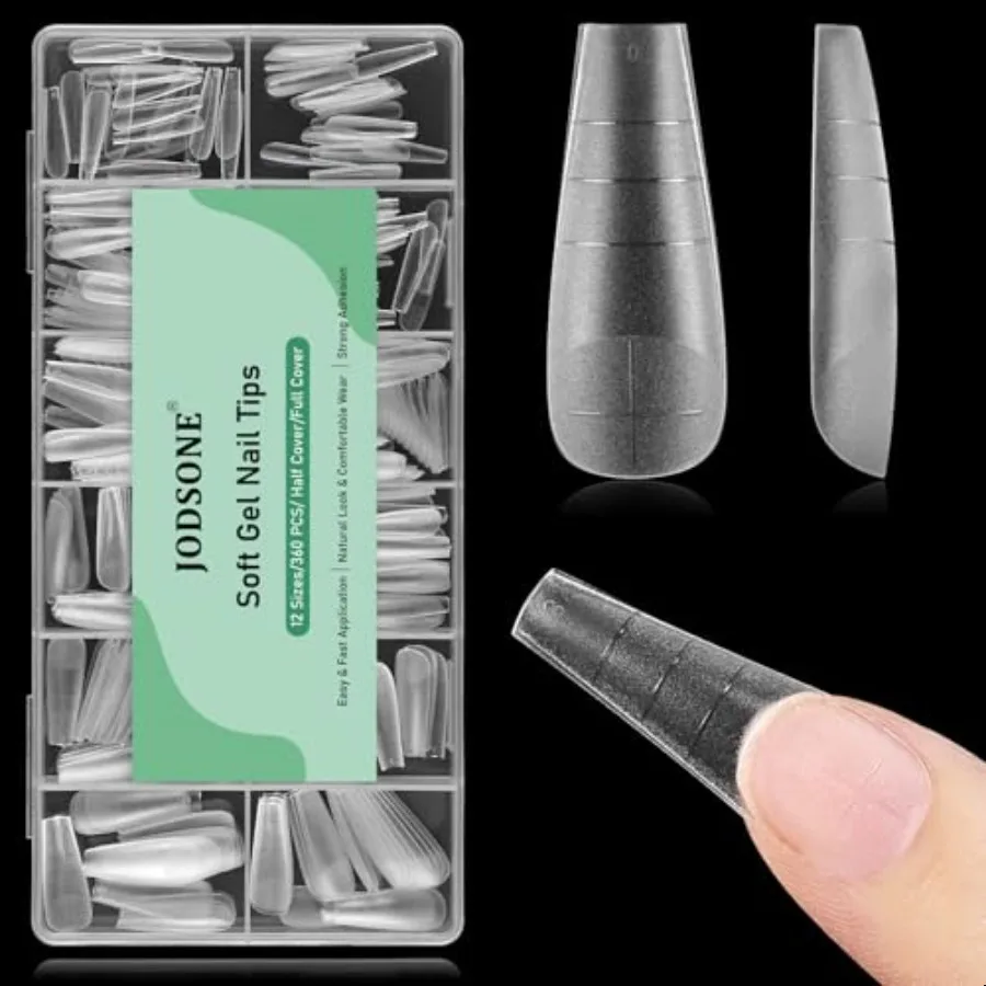 

Квадратные накладные ногти средней длины, квадратный гель Preshape для полное покрытия, акриловые полные кончики ногтей, 12 размеров, 360 шт., для дизайна «сделай сам»