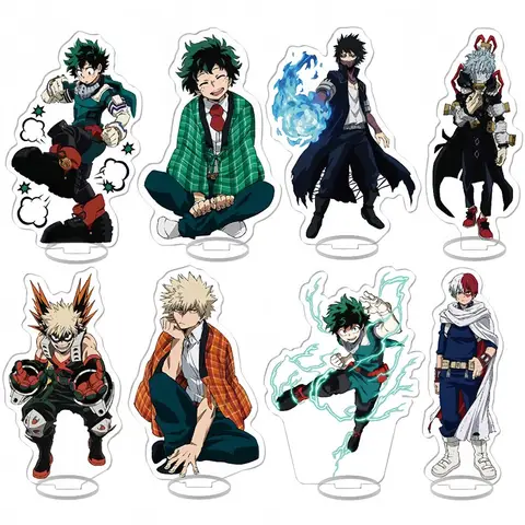 For MHA Anime Peripheral Izuku Shigaraki Bakugou Todoroki Ochaco 15cm Acrylic Stand Cartoon Cute Desktop Creativity Ornament