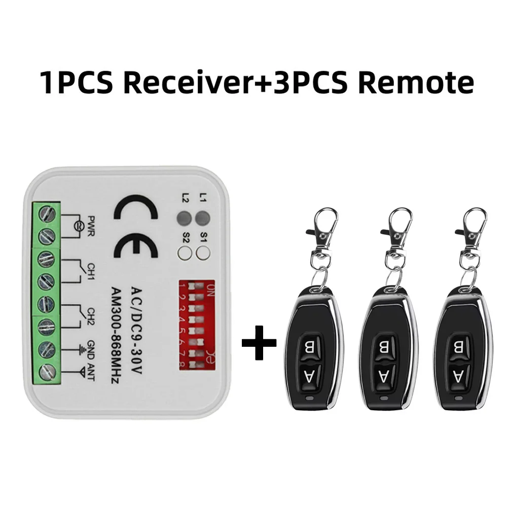 Garage Gate Door Remote Control Universal Receiver 12V 24V 9-30V Controller Switch 300-900MHZ 433.92 433mhz Opener