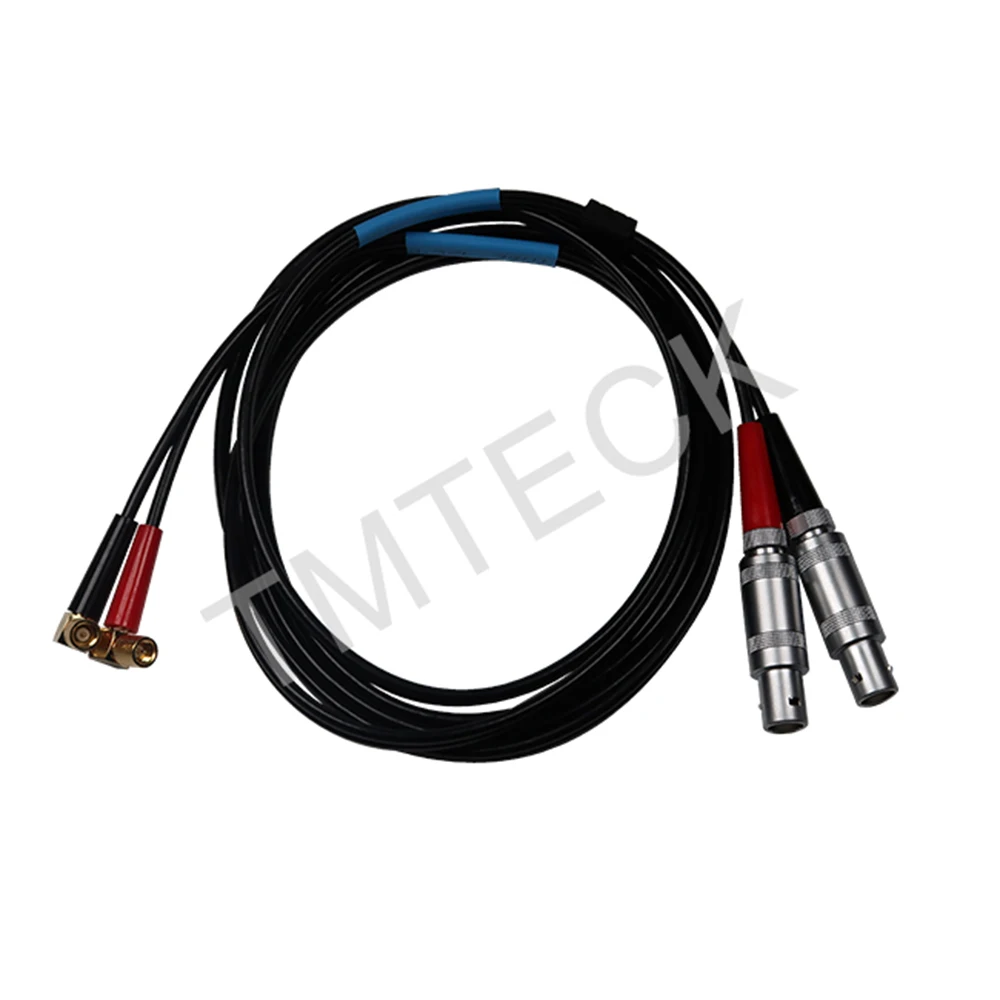 dual UT cable  compatible with style  lemo 1 to 90 degree microdot  ultrasonic  cable for  Krautkramer flaw detector