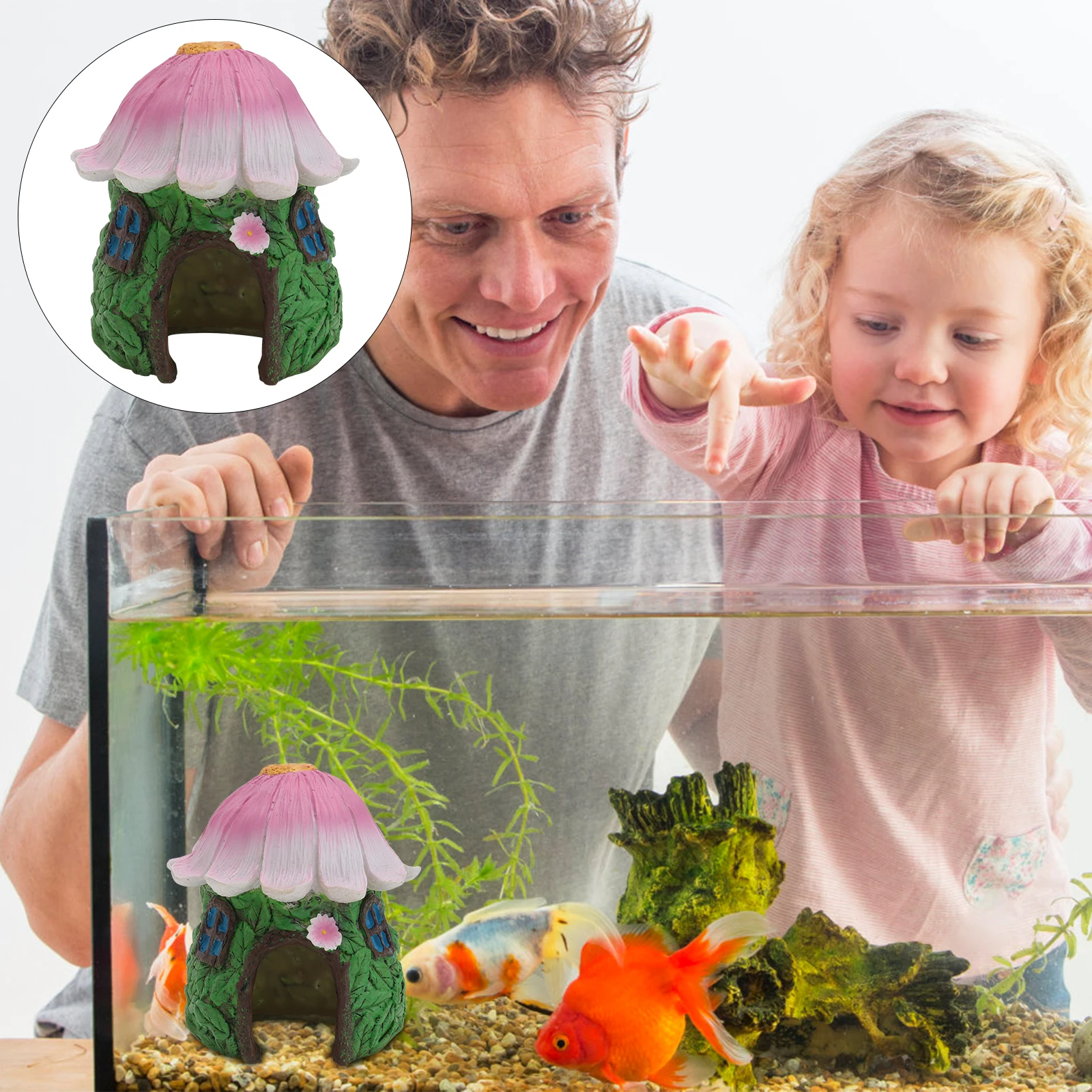 

1pc Natural Reptile Shelter Flowers Hideout For Crab Hamster Aquarium Landscape Decoration Pet Cage Accessories