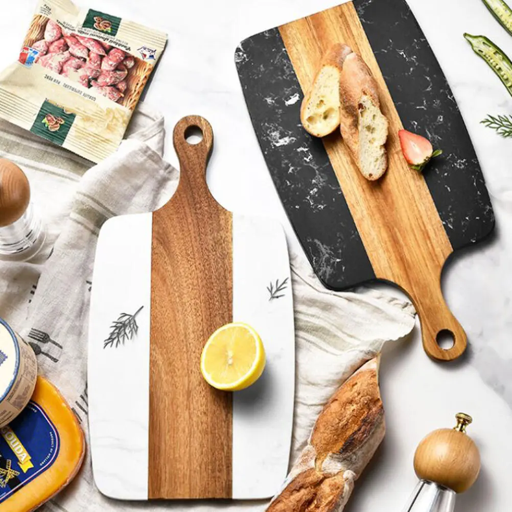 

Marble Wood Cutting Board Kitchen Chopping Board For Meat Vegetable Fruit Bread Cheese Camping Cooking Tool Home Kitchen