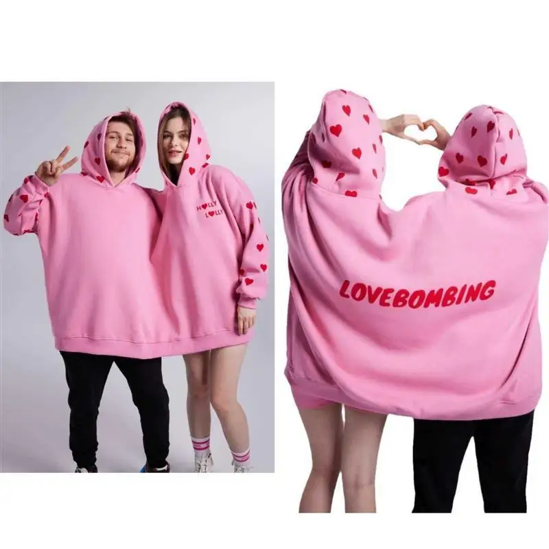 Novelty Lovers Double Snuddie Twins Popcorn Couple Pairs Pajamas Autumn Winter Fun Plush Hooded Blanket One Size for Adults New