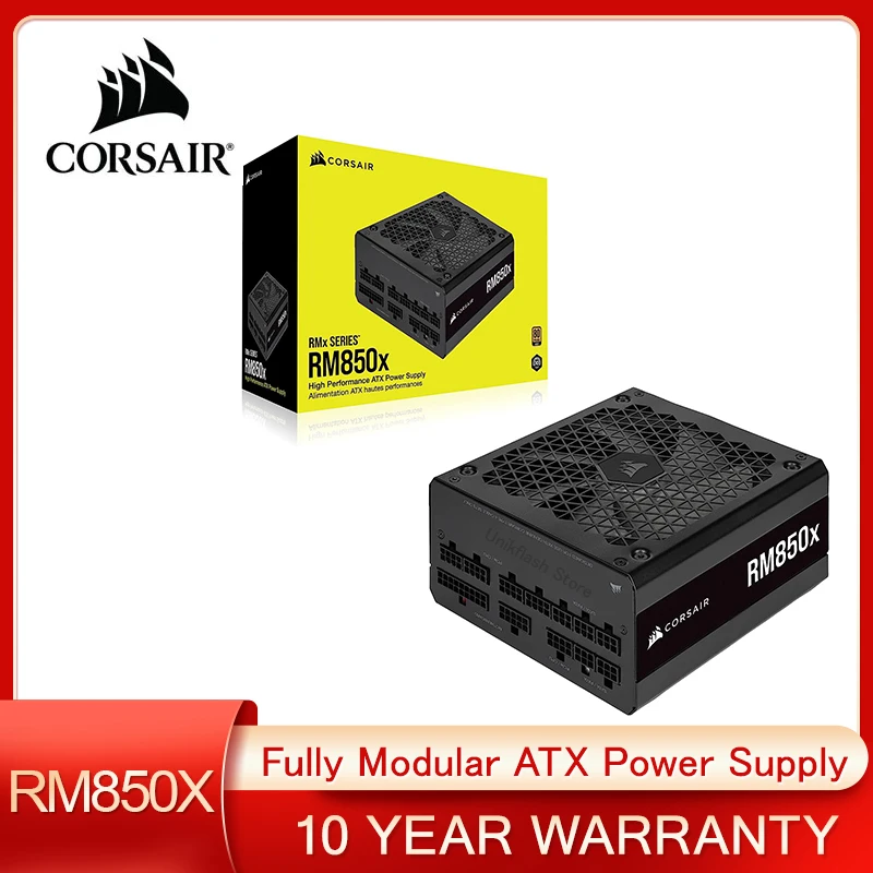 Corsair RM850x Fully Modular 850W power supply Power 80 PLUS Gold Low Noise Fan Zero RPM supports ATX 3.0、4070、Pcle 5.0