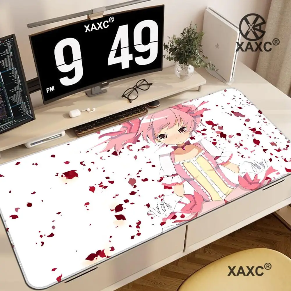Desk Pad Rubber Mouse Pad Madoka Kaname Anime Non-slip Desk Mat Office Accessories Magical Girl Carpet Pc Cabinet Games Hybxxc