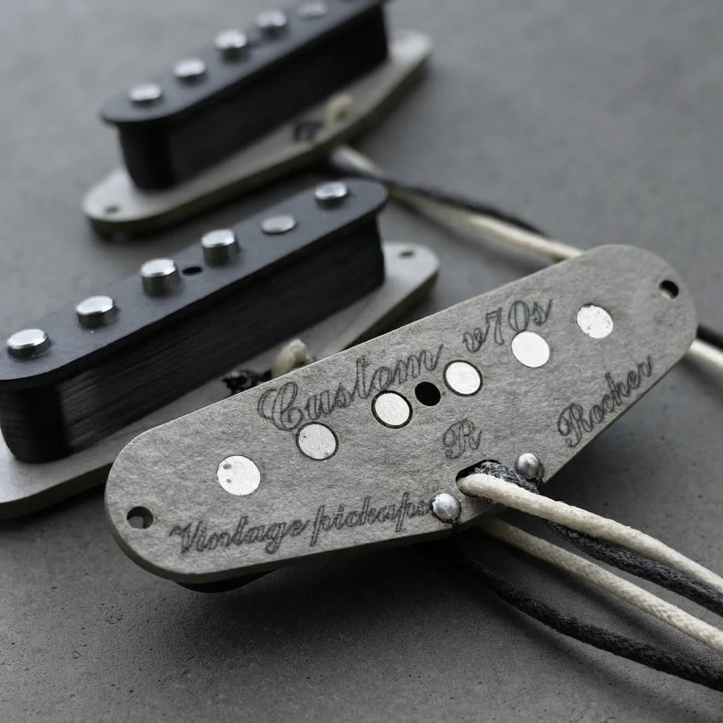 Alnico 5 Single Coil SSS Set, 70s Vintage Handmade, Rocker Tone, Neck Middle Bridge Mounting Screws for ST Style Guitars