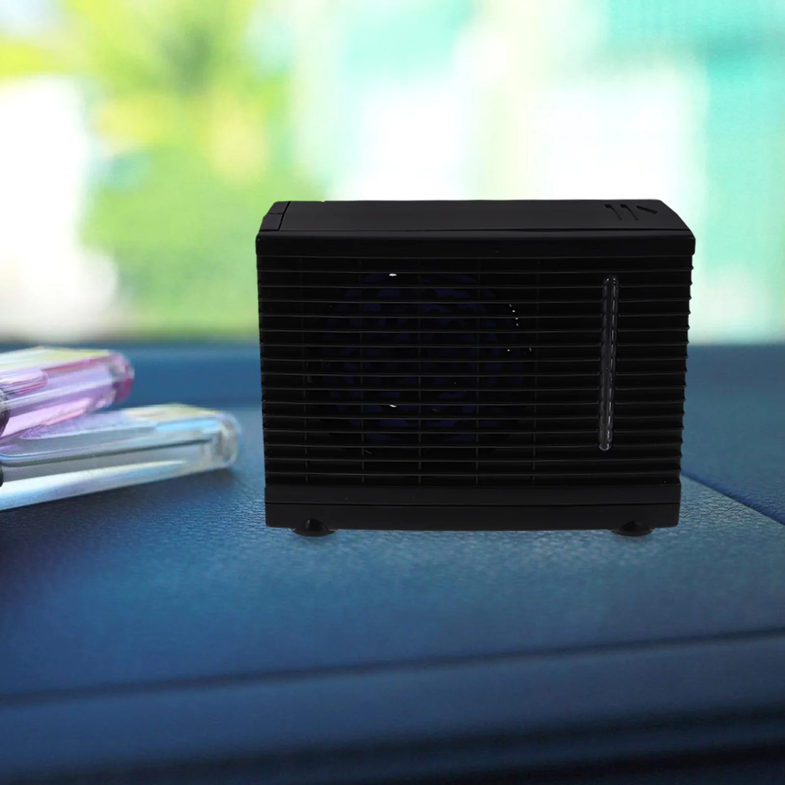 

Portable Car Air Conditioner 12V Mini Cooler Fan for Cars Low Noise 2 Speeds Adjustable Evaporative Cooling Summer Dashboard
