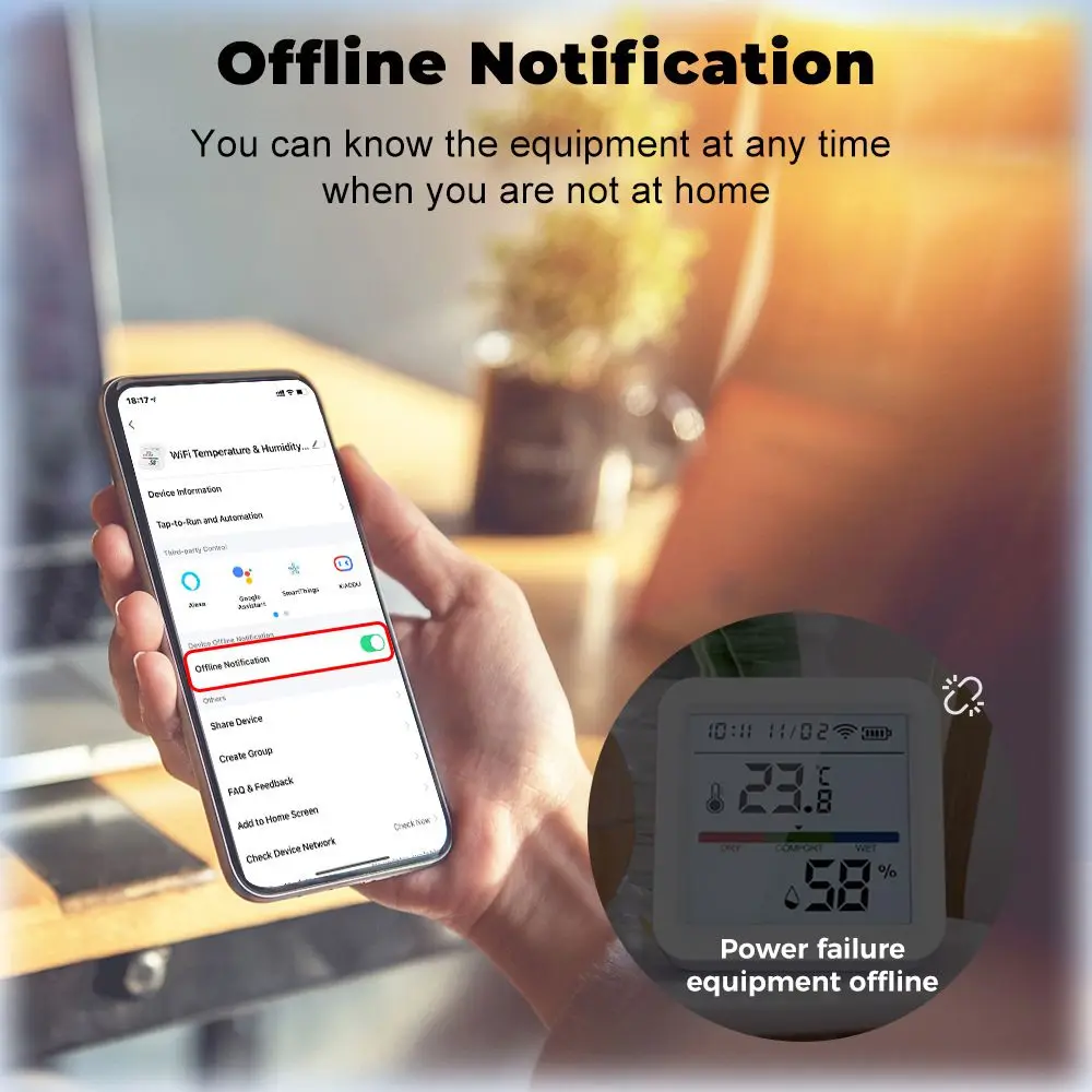 Tuya Wifi Temperature Humidity Sensor With Backlight Indoor Hygrometer Thermometer Detector Remote Control For Alexa Google Home