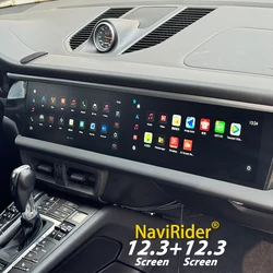 12.3inch Dual Android Screen For Porsche Macan 2011-2017 8G+256GB 2din Car GPS Multimedia Video Player Radio Head Unit Carplay