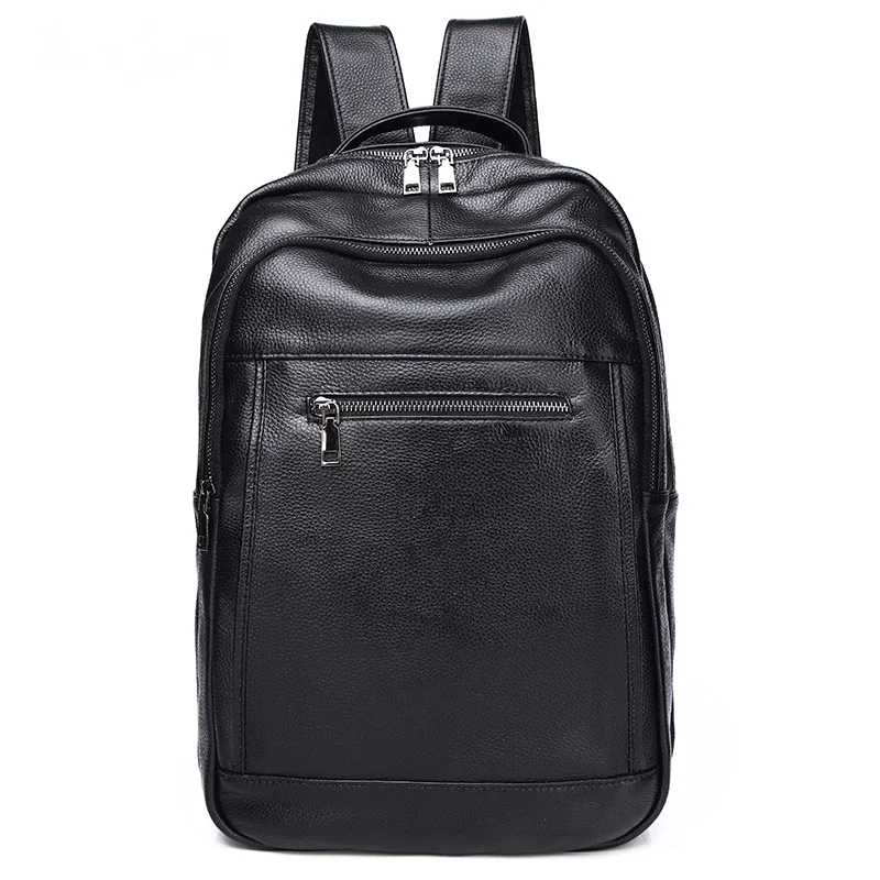 New Natural Cowskin 100% Genuine Leather Men's Backpack Fashion Large Capacity Shoolbag For Boy Leather Laptop Backpack Bag